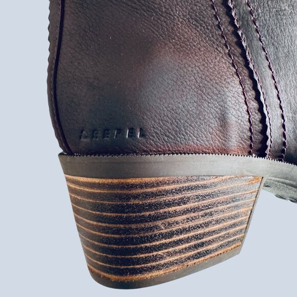 NWOB Teva Anaya Ankle Boots Woman sz 11 Mahogany Leather Western - Picture 9 of 11